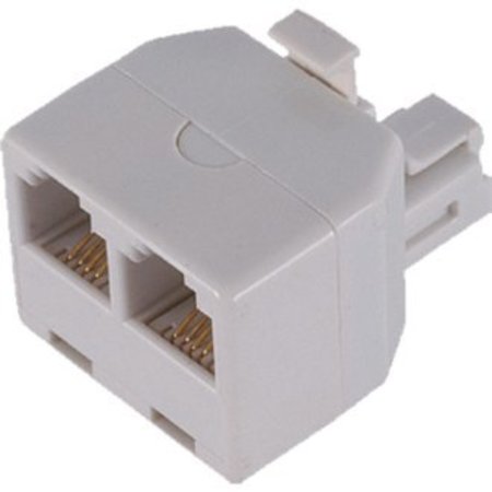 POWER GEAR Power Gear Telephone Duplex Adapter, RJ14, RJ11, White, 76191 76191